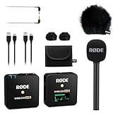 Rode Wireless GO II Single Drahtlos-Mikrofon Set + Interview GO Handadapter + keepdrum Windschutz BK Black