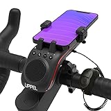 UPPEL Fahrrad Bluetooth Lautsprecher 10-in-1 Multifunktionaler Drahtloser Fahrradlautsprecher Fahrrad Handyhalter/Power Bank/Fahrrad Klingel/Mikrofon, für Straße/Berg Outdoor Radfahre