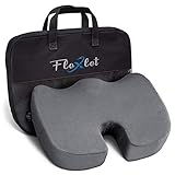 Flexlet ® Sitzkissen ergonomisch – versch. Härtegrade für Ihr Körpergewicht, stark druckentlastend, Wellness für Ihren Alltag, Grau, Steißbeinkissen [40-70kg]
