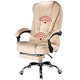 MYBHD Home Massagesessel, Computerstuhl, Gaming-Stuhl, Sonderangebot (Farbe: milchig mit Fußstütze)