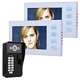 KEDUODUO 7'TFT -Fingerabdruckerkennung RFID Passwort Video Tür Telefon. Intercom -Türklingel mit Nachtsichtsicherheit CCTV -Kamera,A
