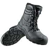 BWOLF Grizzly Winter Arbeitsschuhe Herren S3 Winter Sicherheitsschuhe Herren S3, Wasser- und öl-beständig, rutschfest, mit Re-flect-Technologie und ergonomischer Sohle (Schwarz, Numeric_40)