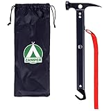 Zamper Camping-Hammer mit Herings-Auszieher - Multi Aluminium Zelt-Hammer mit Tasche - Trekking-Werkzeug & Outdoor-Tool