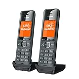 Gigaset Comfort 520HX Duo - 2 DECT-Mobilteile mit Ladeschale - Elegantes Schnurloses Telefon für Router & DECT-Basis -Fritzbox-kompatibel, top Audioqualität mit Freisprechfunktion, titan-schwarz
