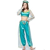 TOZLU M-XXL Aladdin Wunderlampe Jasmin Prinzessin Kleid COS Spiel Uniform Halloween Kostüm Cosplay Kostüm,XXL