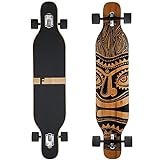 FunTomia Longboard mit 3 Flex Stufen Skateboard Drop Through Cruiser Komplettboard Mach1 Speed Kugellager T-Tool