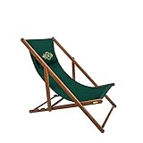 Holtaz Premium Liegestuhl Holz Klappbar Sonnenstuhl Strandstuhl mit Abnehmbarer Stoff und Kopfkissen für Garten Schwimmbad Camping Strand Bars Cafés Hotels bis 130 kg Holtaz in grün