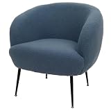 Lounge-Sessel HWC-O37, Cocktail-/Clubsessel Polstersessel Sessel, Stoff/Textil Bouclé (330g/m²) Metall MVG - b
