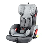 YOLEO Kindersitz 9-36kg ISOFIX Kinderautositze Einstellbar 5-Punkt-Gurt Autositz Faltbar Gruppe 1/2/3 von 9 Monaten bis 12 Jahren (Grau)