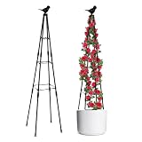 120cm MYMULIKE Obelisk Turm Rosen Spalier Rankhilfe Rankgitter Metal Garten Rose Decor für Kletterpflanzen, Kletterhilfe-Festival Zeremonie Hintergrund, Holländische Bohnen,