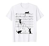 Niedliche Katzen Kätzchen Musiknote Notenschlüssel Musiker T-Shirt