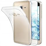 [HelloCase] Hülle für Samsung Galaxy J3 2016 Silikon Klar, Farblos, Transparent, Schutzhülle, Handyhülle + Hartglas 2.5D 9H