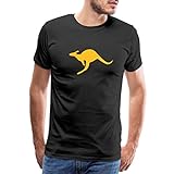 Spreadshirt Känguru Australien Beuteltier Männer Premium T-Shirt, M, Schwarz