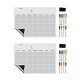 Lioggyet 2 x A3 Magnettafel, trocken abwischbar, Wochenplaner, für Kühlschrank, Küche, Zuhause, 43 x 30,5