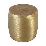 Casa Moro Orientalischer Beistelltisch Ayoub Gold Ø 38cm aus Aluminium gehämmert | Hammerschlag | modern Sofatisch rund | EIN Boho Chic Couchtisch | edle Wohn-Deko | TSV5010