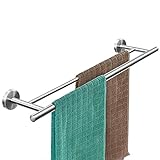 Doppelter Handtuchhalter, Dailyart Badezimmer Handtuchstange Bad Ohne Bohren für Wandmontage 70cm Handtuchhalter Edelstahl Gebürstet zum Kleben Einfache Montage