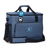 Obics Kühltasche faltbar Groß 30L Kühlbox Blau Thermotasche Cooler Bag für Picknick, Strand, Camping, Arbeit - Thermo Gefriertasche Meal prep für unterwegs - Isoliertasche Fächer isoliert