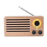 Holz-FM-Radio, tragbares Bluetooth 4.2-Holzradio mit Sprachaufforderungsfunktion, USB/TF-Karte / MP3-Player, eingebauter Lithium-Akku mit 1500 mAh, Faltbare Antenne,B
