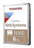 Toshiba N300 6TB NAS 8,9 cm (3,5 Zoll) interne Festplatte - CMR SATA 6 GB/s 7200 U/min 256 MB Cache - HDWG460XZSTA