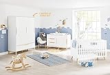 Kinderzimmer Möbel komplett Set Move extrabreit groß von Pinolino, mit Babybett, Wickelkommode und Kleiderschrank, weiß