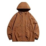 Ewleguzka Herren-Fahrradjacke, Thermo, reflektierend, winddicht, leicht, faltbar, mit Taschen, Coffee3, S, Coffee3, S