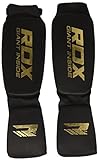 RDX Schienbeinschoner Schienbeinschutz mit Fußfortsatz für Kampfsport, SATRA Zertifiziert, schwarz, XL