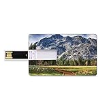 8 GB USB-Flash-Thumb-Laufwerke Yosemite Bank Kreditkarte Form Business Key U Disk Memory Stick Speicher Nordhaube,wie vom Tal mit hölzernem Gehweg Yosemite National Park,grüne Holzkohle gesehen Person