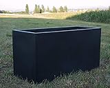 Pflanztrog Fiberglas 100x40x50cm elegant schwarz-matt