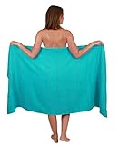 Betz XXL Badetuch - großes Strandtuch - Saunahandtuch aus 100% Baumwolle - Liegetuch - 90x180 cm - Lines - Farbe türkis