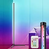 LED Stehlampe RGB Dimmbar / herausnehmbar mit Fernbedienung, Wohnzimmer Lampe, Mehrfarbig Farbwechsel Moderne Stehleuchten, Dimmbare Stehlampe, 17W Umgebungslicht Stehleuchten