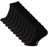 STARK SOUL 10 Paar Essentials Sneaker Socken, Baumwolle, schwarz, Gr. 39-42