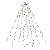 SALCAR Christbaumbeleuchtung mit Ring, Weihnachtsbaum-Überwurf-Lichterkette mit 8 Girlanden 280er LED Lichterkette Wasserdicht für 150cm 180cm 240cm baum, tannenbaum, grüngürtel, busche - Warmweiß