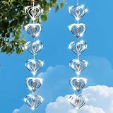 2 Stück Reflektierende Vogelschreck, Windspirale Vogelabwehr Windspiel, Silber Reflektierende Taubenabwehr Windspirale, Taubenschreck Windspiel zum Schutz von Blumen Zur Garten, Hof, Terrasse (Liebe)