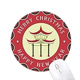 Pavillon China Muster Maus Pad Fröhliche Weihnachten Rund Gummi