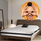 Sleepers – Matratze 160 x 200 | hohe Dichte | 9 Zonen | Schaumstoff 22 cm mit Memory-Form | Ultra atmungsaktiv 3D | Matratze wendbar