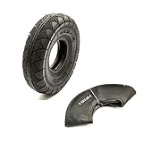 10 Zoll Reifen 4.10/3.50-4 & Schlauch gerades Ventil passend für Schubkarre