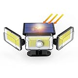 OOTDAY LED Strahler mit Bewegungsmelder, 368LED Solarlampen für Außen, IP65 Wasserdichter, Aussenlampe mit Bewegungsmelder für Garten, Innenhöfe, Garage