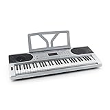 Schubert Etude Keyboard - Lern-Keyboard, Aufnahme-Funktion, Playback-Funktion, Lernmodi, AUX, Stereo-Lautsprecher, Netz- oder Batteriebetrieb, 300 Rhythmen, silber
