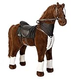 ELLA & PIET® Großes XXL Stehpferd Orlando mit Sattel (Braun-Schwarz) Standpferd Pferd Reitpferd