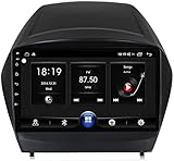 AvgnLxqe Doppel-Din-Autoradio, 9 Zoll Touchscreen Bluetooth Autoradio Multimedia Mit Carplay Mirror Link 4G Netzwerk DSP Für Hyundai Tucson IX35 2009-2015 (8core2+32gG)