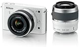 Nikon 1 J1 Systemkamera (10 Megapixel, 7,5 cm (3 Zoll) Display) weiß inkl. 1 NIKKOR VR 10-30 mm und VR 30-110 mm Objektive