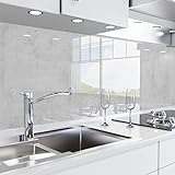 danario Küchenrückwand selbstklebend - Spritzschutz Küche in Glasoptik - 2D Fugenplus - Beton - Materialmuster A5