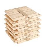 GoMaihe 600 Stück Eisstiele aus Holz zum Basteln, Eisstäbchen holzstäbchen, Umrühren Holzstiele, Stäbchen, Holzspatel Holzspachtel DIY Handwerk