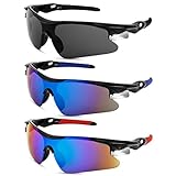 umorismo 3 Stück Sonnenbrillen Polarisierte Sonnenbrille, Radsport Sonnenbrille Sportbrille UV400 Sonnenbrille Polarisierte Sportsonnenbrille für Herren Damen