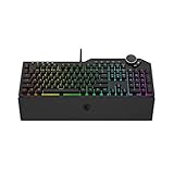WYH Beruf Tastatur Mechanisches Gaming-kabelgebundene Tastatur-LED-Regenbogen-Gaming-Backlit mit Abnehmbarer Handgelenkstütze programmierbare Makrofunktionalität Ergonomie (Color : Black)