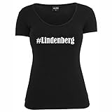 Damen T-Shirt #Lindenberg Größe M Farbe Schwarz Druck Weiss