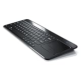 CSL - Bluetooth Slim Tastatur mit Touchpad - Multimedia-Keyboard im Slim Design - Multitouch-Gestensteuerung - QWERTZ deutsches Layout - 81 Tasten - schwarz Edelstahl gebürstet Rückseite