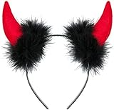 Balinco Teufelsohren Teufel Ohren Haarband Haarreifen Fasching Karneval Halloween Party Kostüm Haarschmuck Stirnband Headwear Hörner