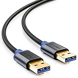 deleyCON 0,5m USB 3.0 Super Speed Kabel - USB A-Stecker zu USB A-Stecker - Übertragungsraten bis zu 5Gbit/s - Schwarz/Blau