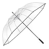 Minuma® Regenschirm XXL | durchsichtig, klar und extra groß: 128 x 98 cm | mit praktischem Öffnungsmechanismus und ergonomischem Griff | Schirm auch für Paare geeignet